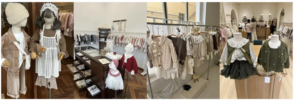子供服が展示されたショップ