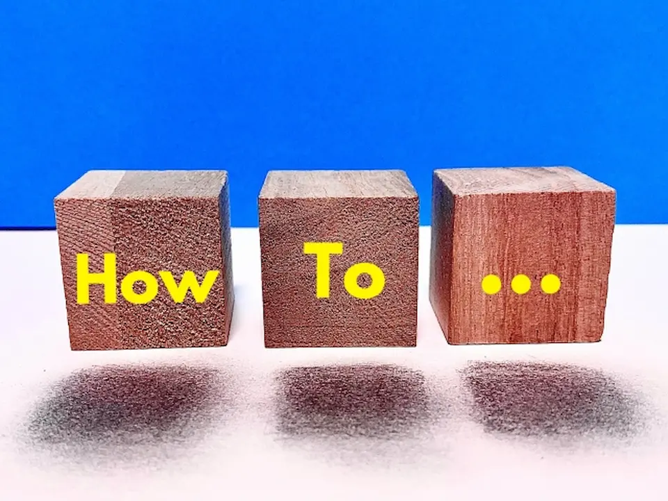 積み木に　how toの文字