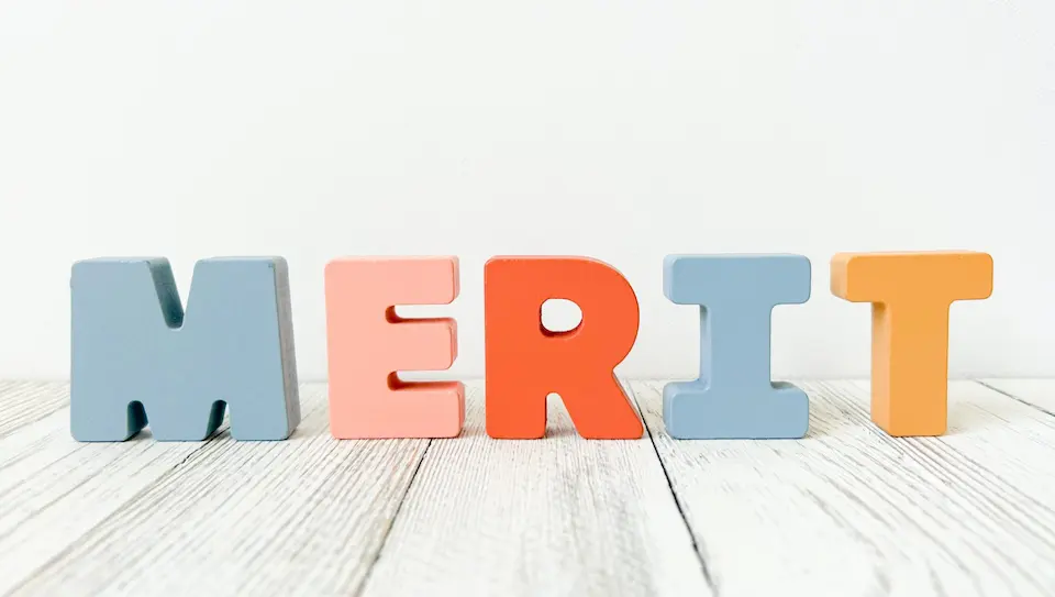 MERITの文字