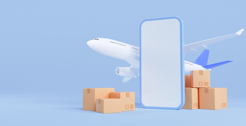 航空便貨物イメージイラスト