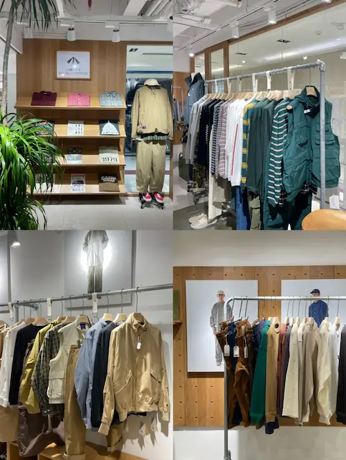 広州市場のアパレルショップ