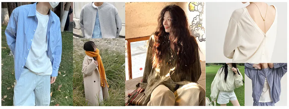 アパレル商品を来た男女モデル