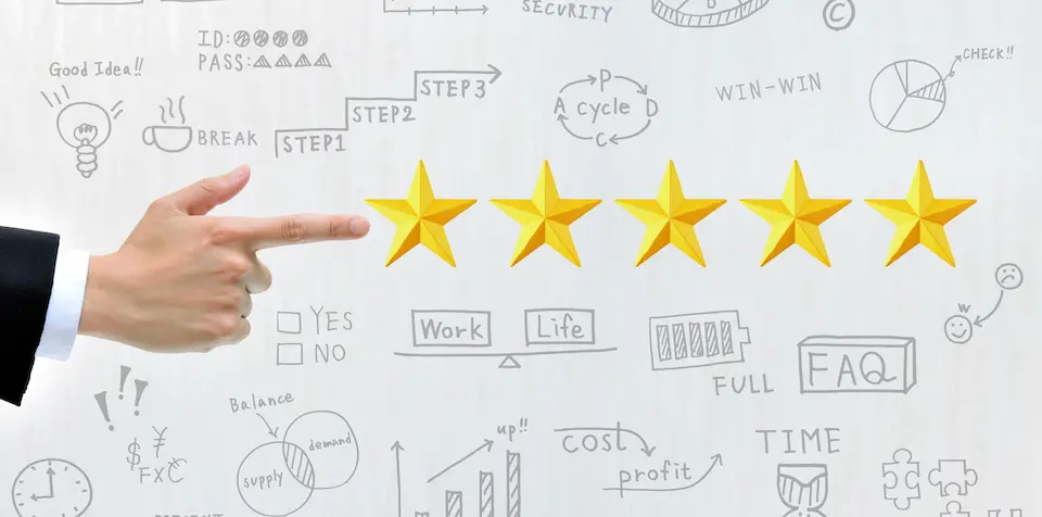 星マークとビジネスマンの指