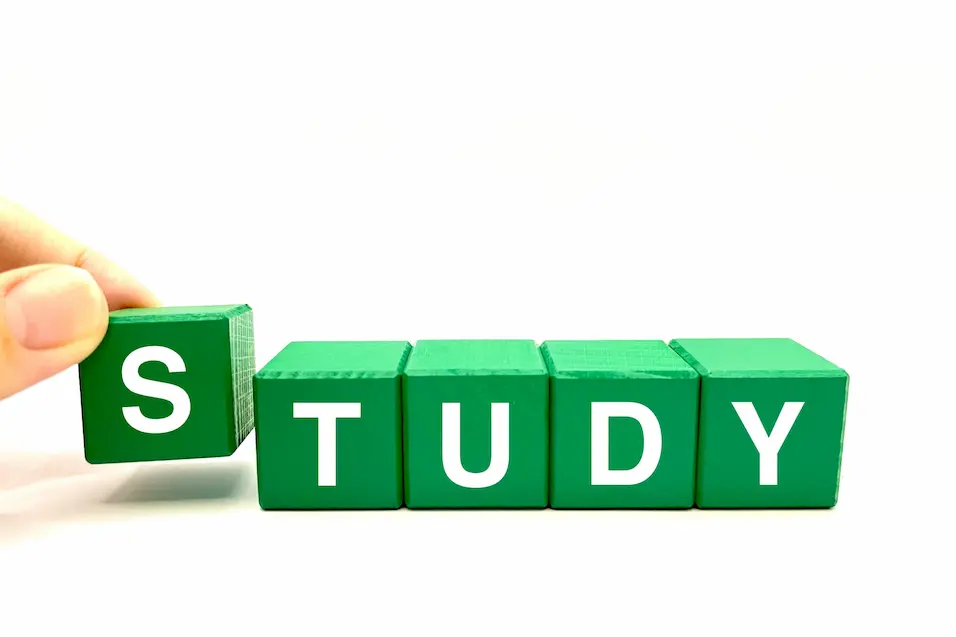 積み木にstadyの文字