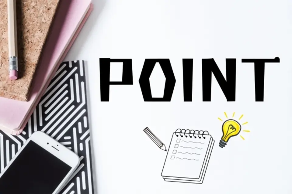 POINT の文字とメモ帳によるイメージ画像
