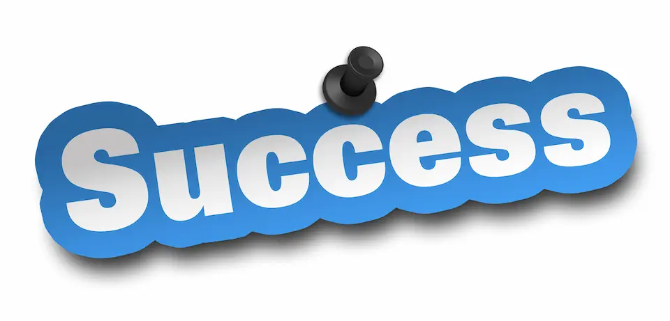 SUCCESSの文字がピン止めされた画像