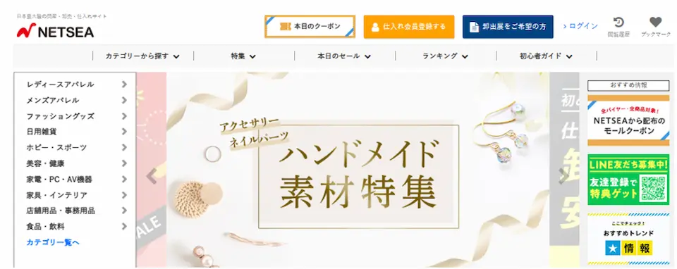 NETSEAのホームページ画像